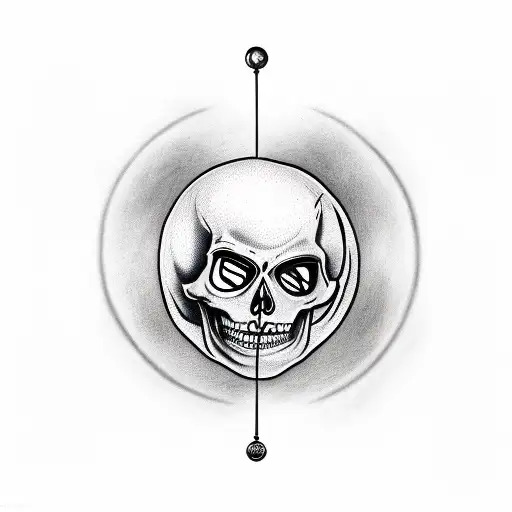 A Realistic Portrait Of A Skeleton Rounders Player Swinging A Bat