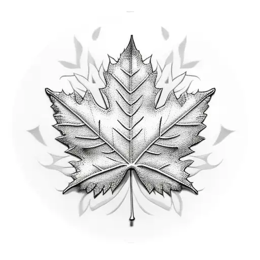 Maple Leaf And Snowflakes