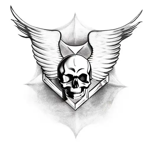 Something With Time And One Wing That Stands For Freedom And A Skull Like A Pirate Flag