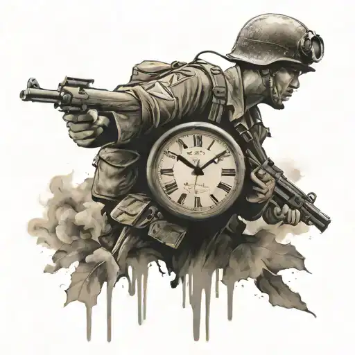 Ww2 Clock And Soldier