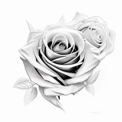 A Knight's Sword On Which She Grows A White Rose And A Black Rose With A Bud In The Center