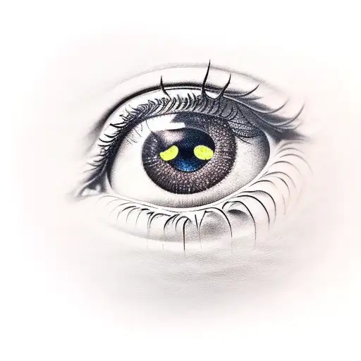 Realistic Human Eye With A Clock In It