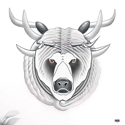 Bull Fighting Bear And Wining