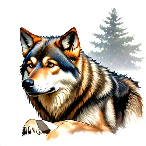 Wolf Wounded Warrior Sits