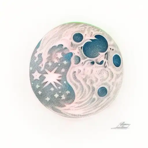 Cresent Moon With The Nothern Stars And 2 Butter