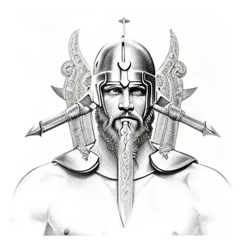 Spartan Warrior And Zeus