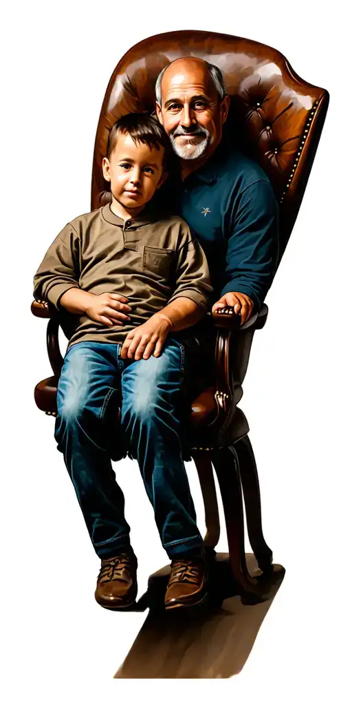 Father And Son In Chair