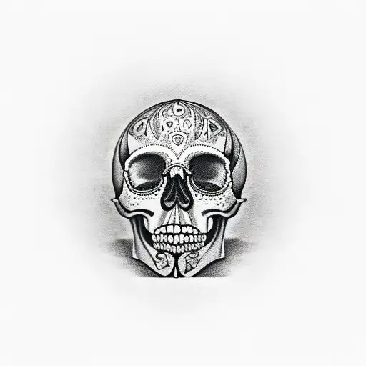 Anatomical Skull Fused With Pomegranate