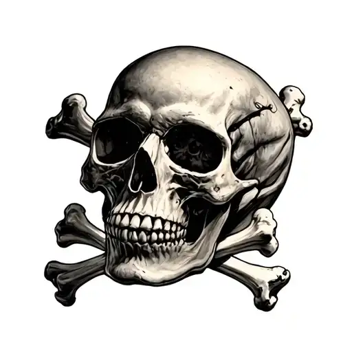 Real Skull With Bones