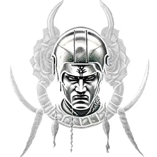 Spartan Warrior With Roses