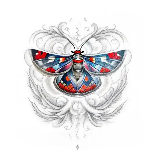 A Moth With One Wing On Fire