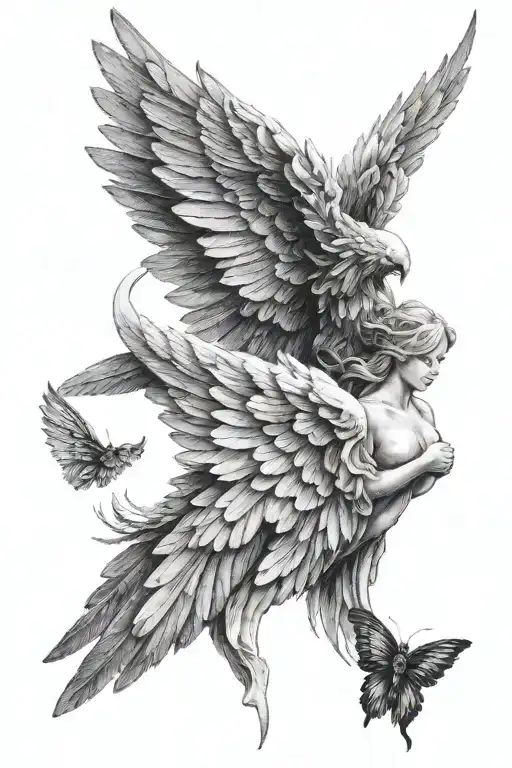 White Angel Wing And Black Angel Wing