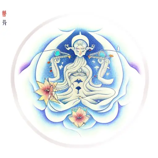 Libra Constalation With Morning Glory Flower For Stars With Wanning Moon