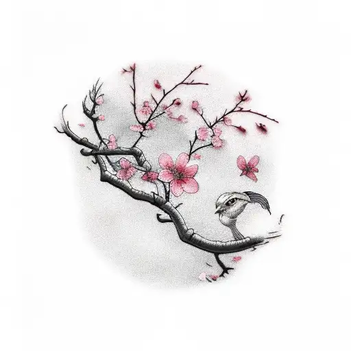 A Music Sheet With Cherry Blossom Petals Falling As Notes