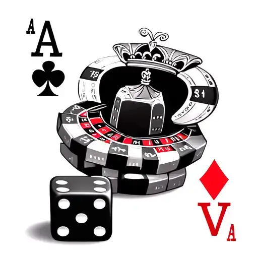 Life's A Gamble Roulette Table Dice Rolled Sevens King Queen Jack Ace All Of Harts