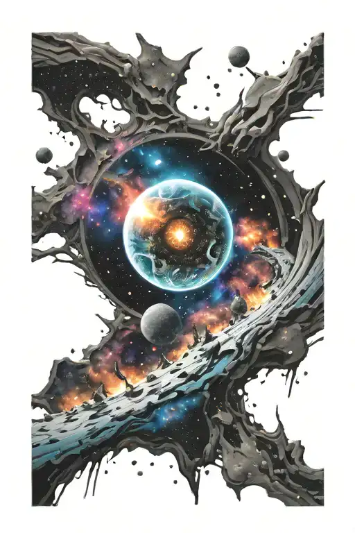 Galaxy Background With Black Hole