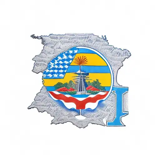 Outline Of Haiti With The Words L'union Fait La Force Inscribed In Bold Text