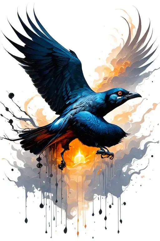 A Flowy Representation Of A Bird Flying Out From Darkness Into Freedom