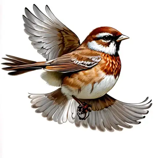 Sparrow Bird Flying