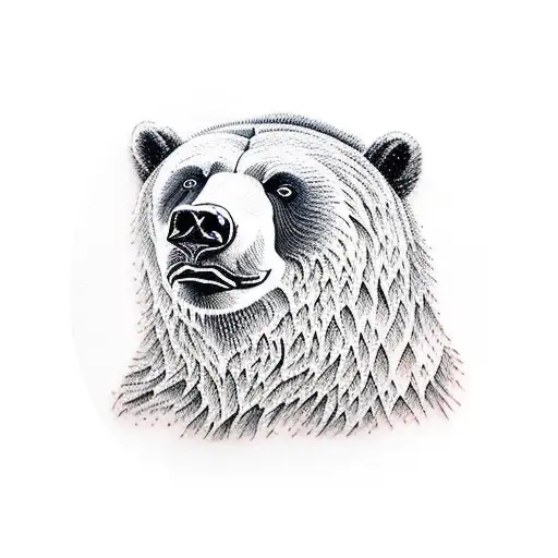 A Realistic Grizzly Bear Playing A Wooden Guitar