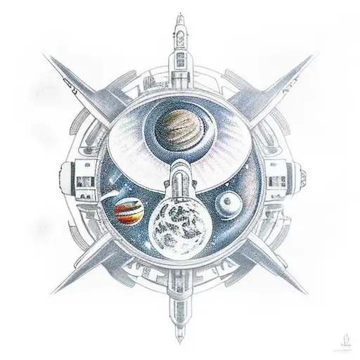 Starship In The Space