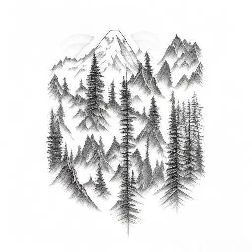 Mountains With Forest Trees