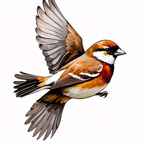 Sparrow Bird Flying
