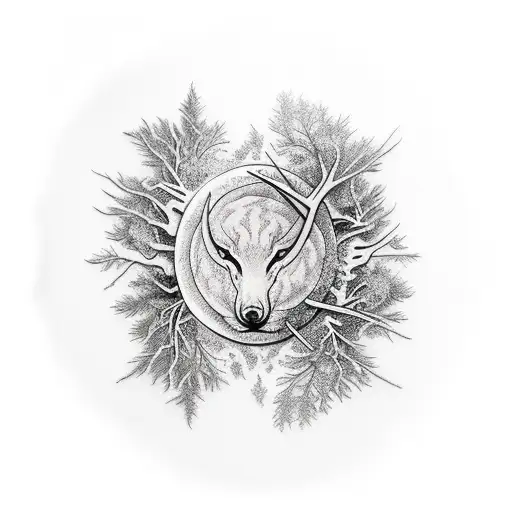 Forest And Full Moon