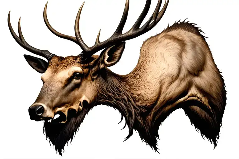 Elk Head Black Life Death