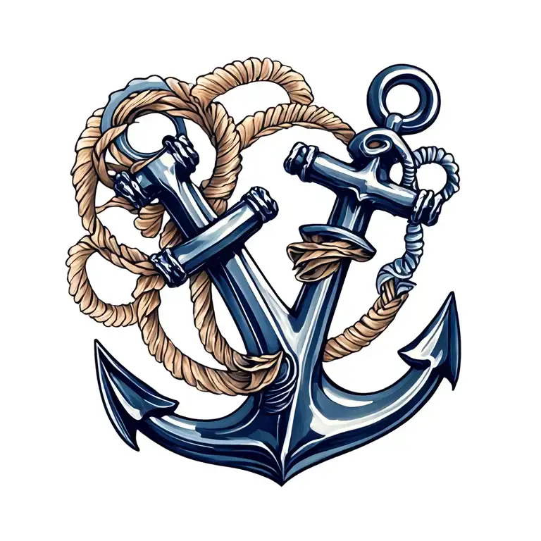 Navy Foiled Anchor