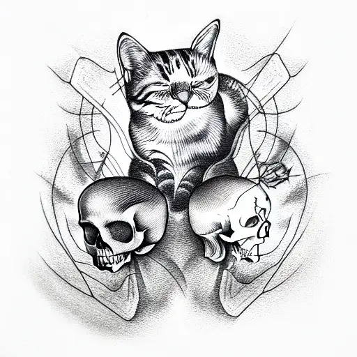 Cat And Skull