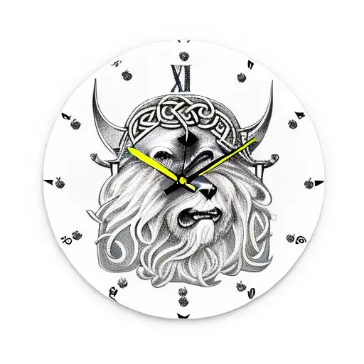 Viking Greek Wind Rose Clock Bear Eagle Courage Symbol Ivy