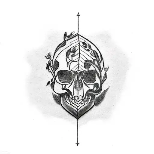 Plants Growing From A Broken Skull