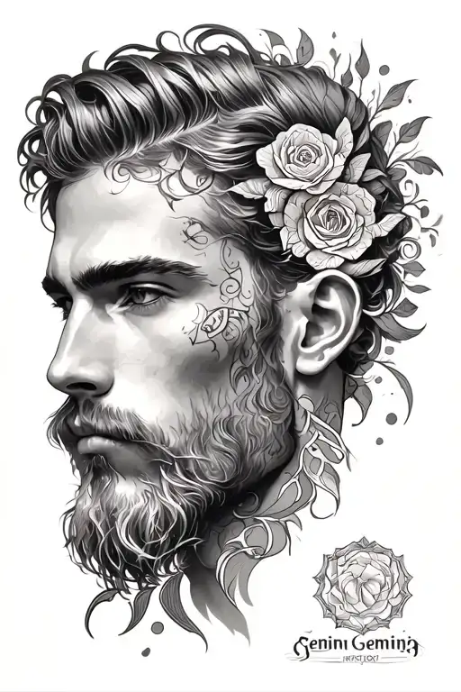 A Male Tattoo For Gemini Sign