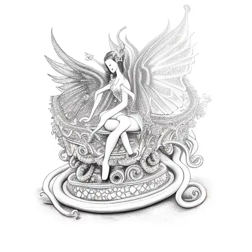 Enchanting Fairy Riding On A Tentacle Carousel