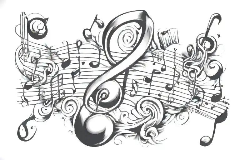 Music Note Graffiti Inspired Design
