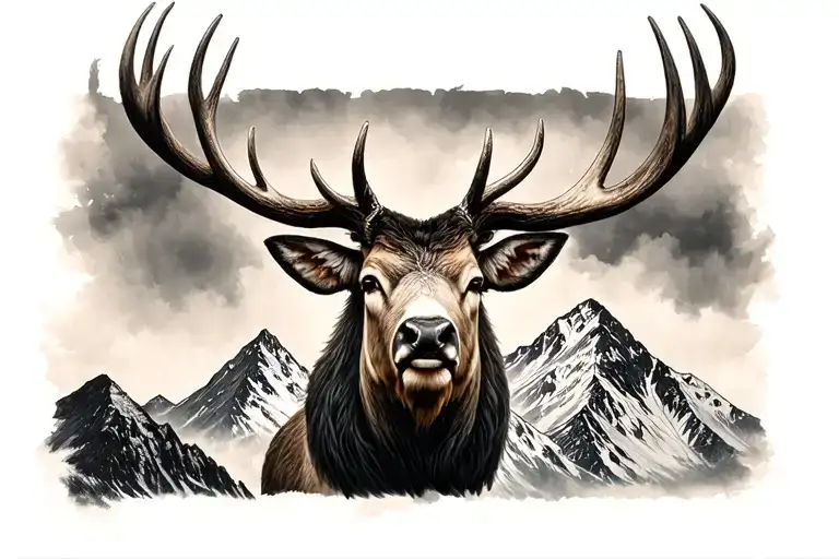 Elk Head Mountain Black Grey