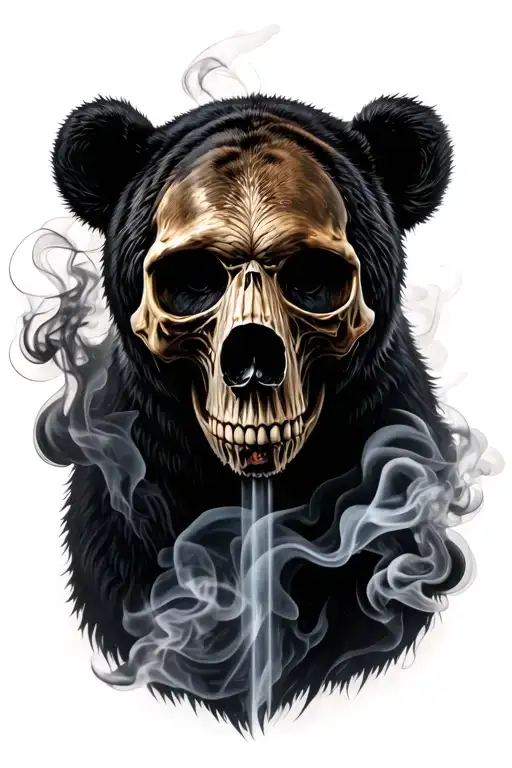 Skull Death Bear Smoke