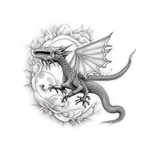 Little Dragon Flying On Cosmos For Woman