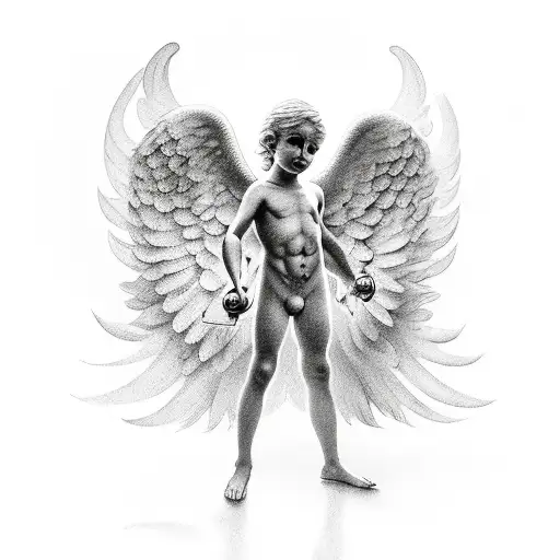 Cherub Angel Holding A Gun