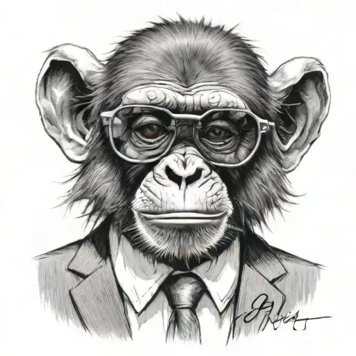 Monkey With Sunglasses In A Suit