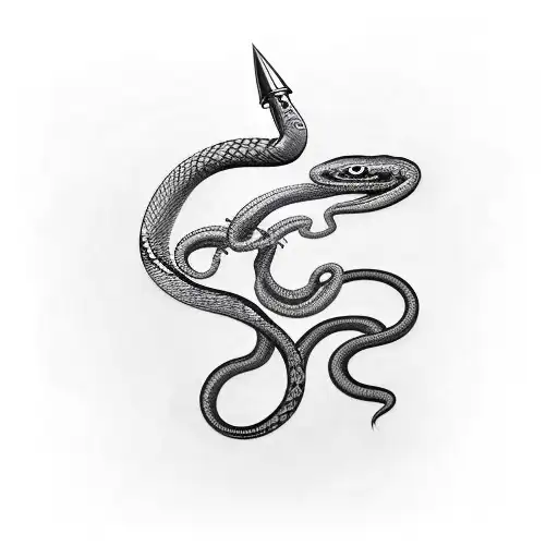 Snake With Dagger Down Middle