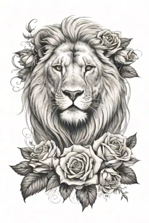 Dove Roses Lion