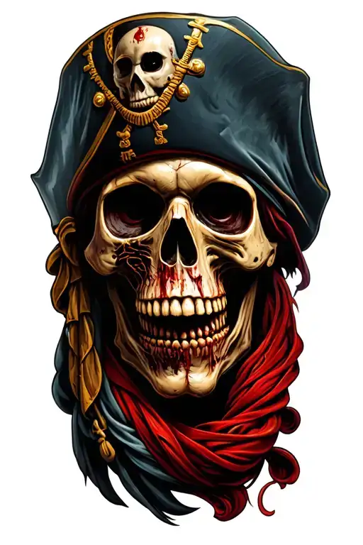 Zombie Pirate Skull