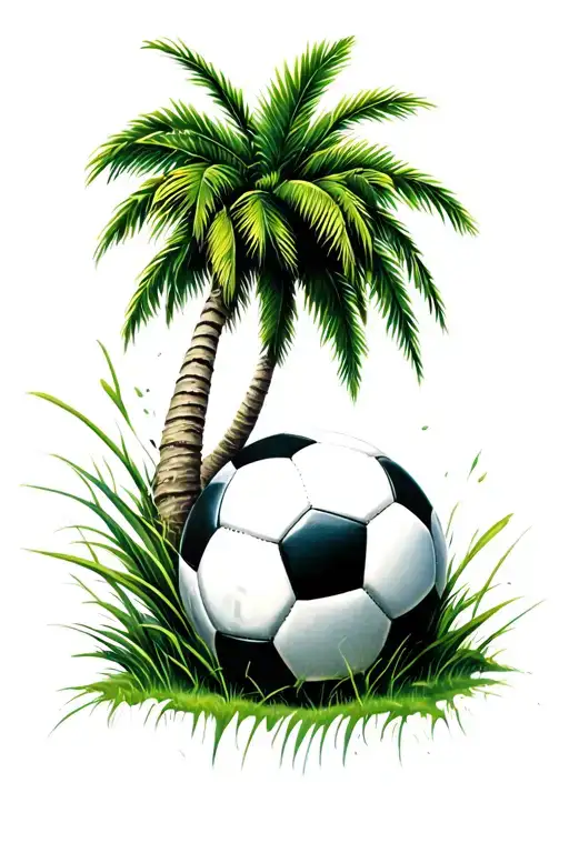 Palm Tree And Soccer Ball