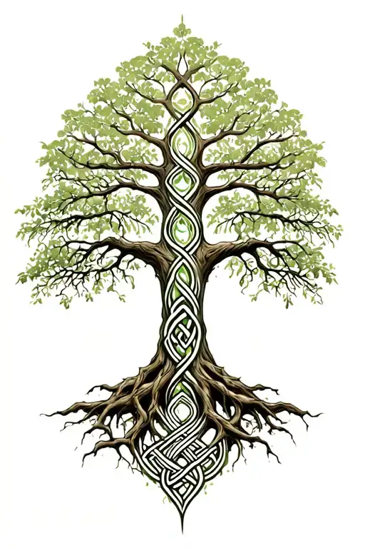 Tree Of Life Combined With Celtic Knots