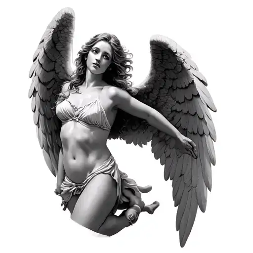 Sexy Female Angel Falling