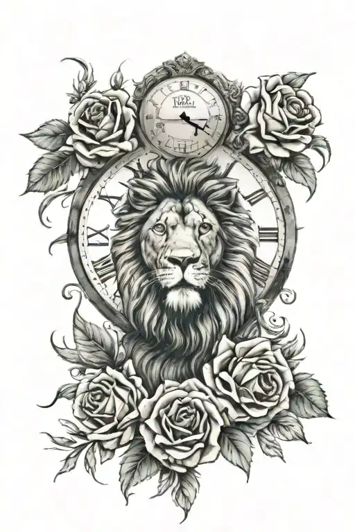 Clocks Roses Lion Roaring