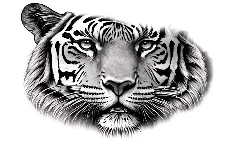 Libra Sign And Tiger Face Merged