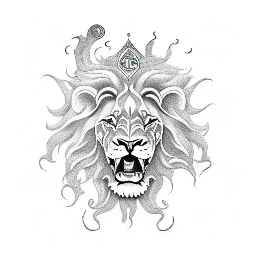 Perisan Flag Lion And Sun